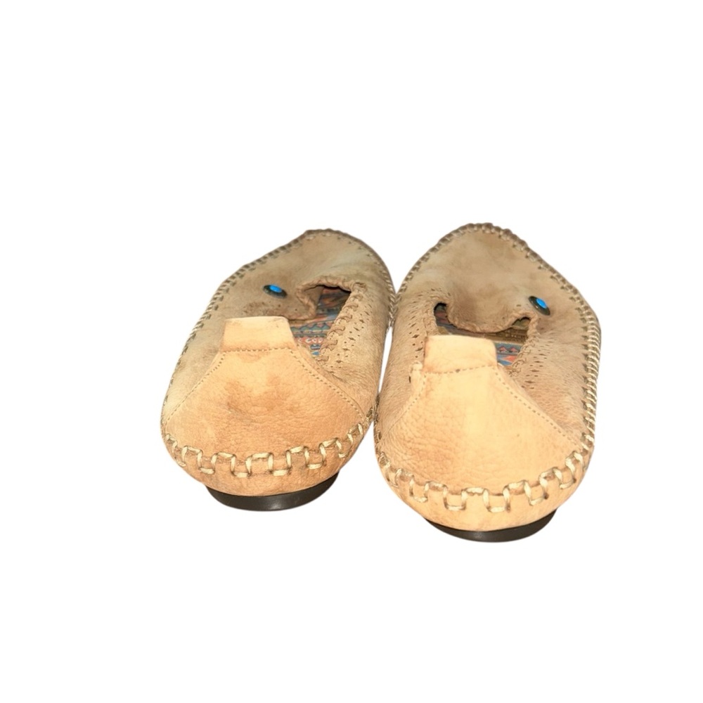Hush Puppies Sundance Moccasins Leather Tan‎ Women’s 9.5 Wide Slip On Shoes Boho - Picture 5 of 9